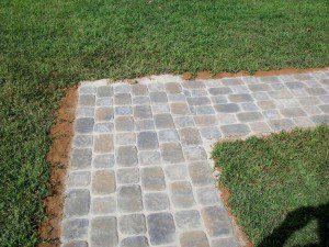 Cobblestone walkway & patio installation, Charlottesville VA