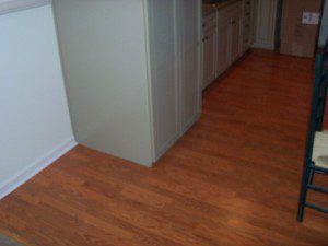 Storm damage basement restoration - laminate floor