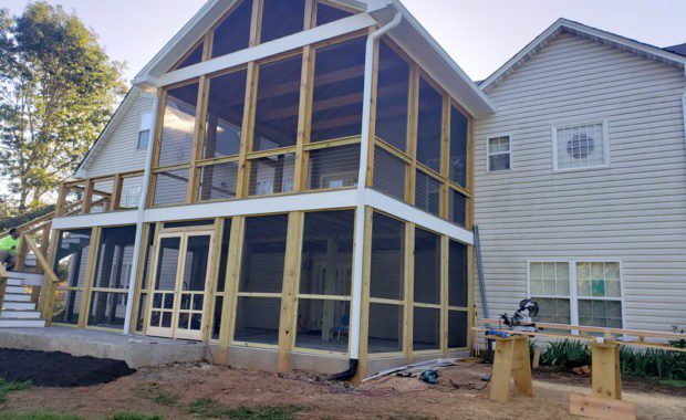 Screen Porch Deck With Patio Below, Ruckersville VA 22968