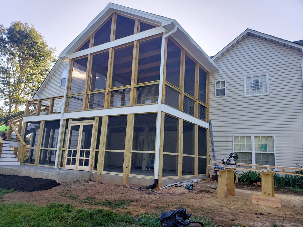 Screen Porch Deck With Patio Below, Ruckersville VA 22968